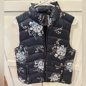 LOFT Floral Puffer Vest- Med.